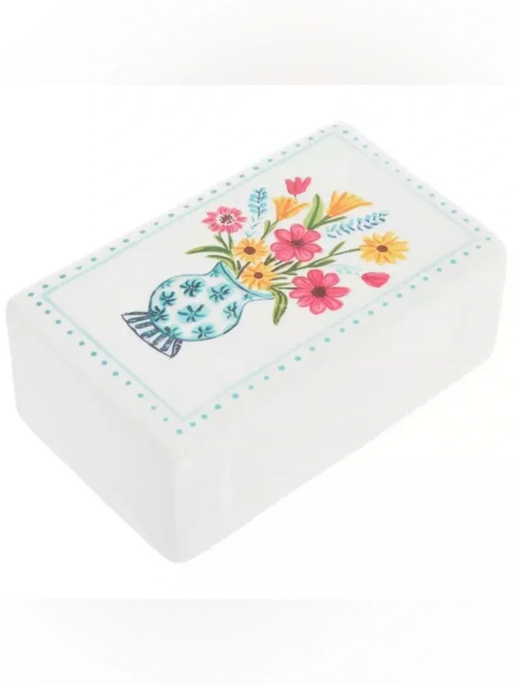 Flowers In Blue Vase Ceramic Matchbox